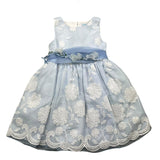 Abel &amp; Lula – Schlichtes, blaues, besticktes, ärmelloses Kleid für Mädchen