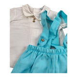 Juliana Completo 2 Pezzi Camicia-Salopette per Neonato CMPLJ BIANCO/AZZURRO JULIANA 