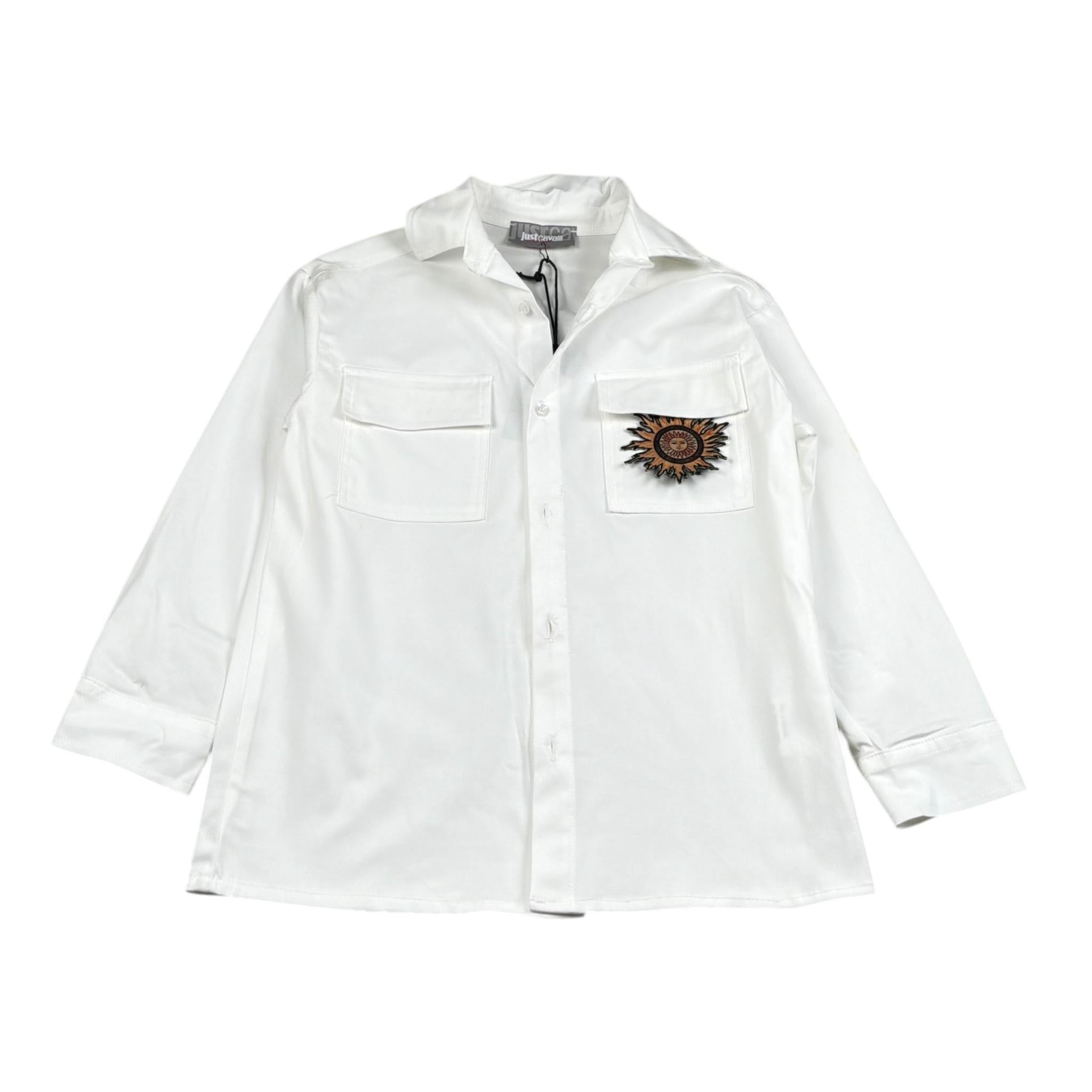 Just Cavalli Camicia Tinta Unita con Applicazione Sole per Bambina JGP26234CA BIANCO JUST CAVALLI 