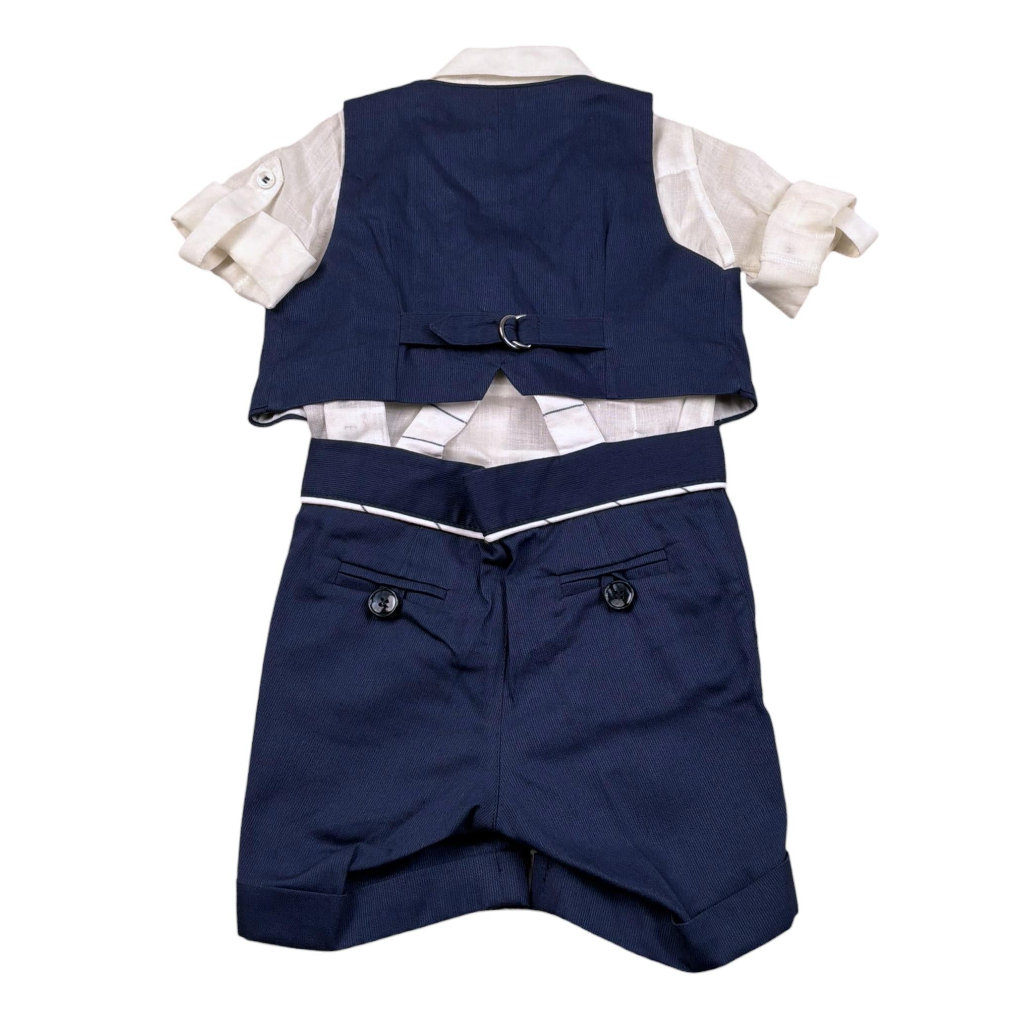 Baby A. Completo 3 Pezzi Gilet-Camicia--Pantalone per Neonato A2102 BLU BABY A. 