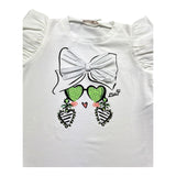 Liu Jo T-Shirt Girocollo Tinta Unita con Stampe per Bambina KA5084 BIANCO LIU JO 