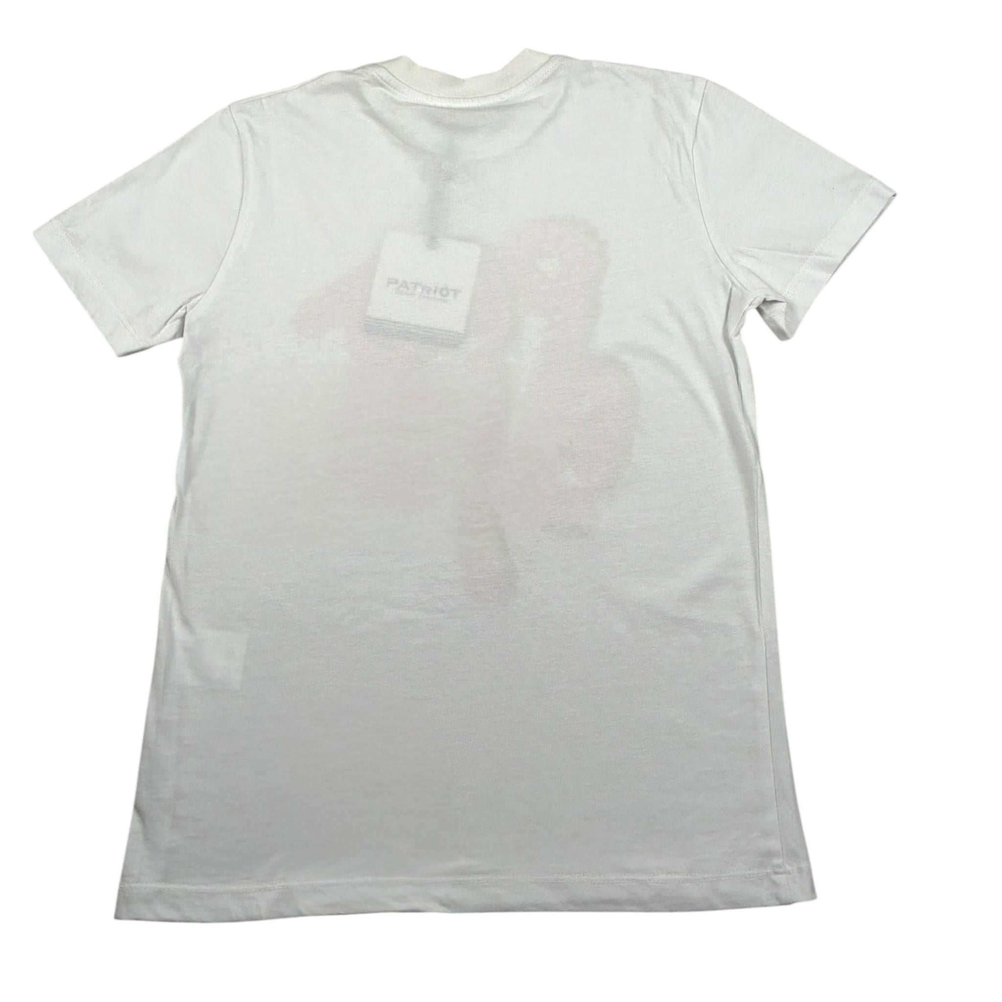 Patriot T-Shirt Girocollo tinta unita con Stampa Bianco per Bambino TSS BIANCO PATRIOT 