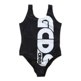 Gcds Costume Intero Tinta Unita con Stampa per Bambina 027966 NERO GCDS 