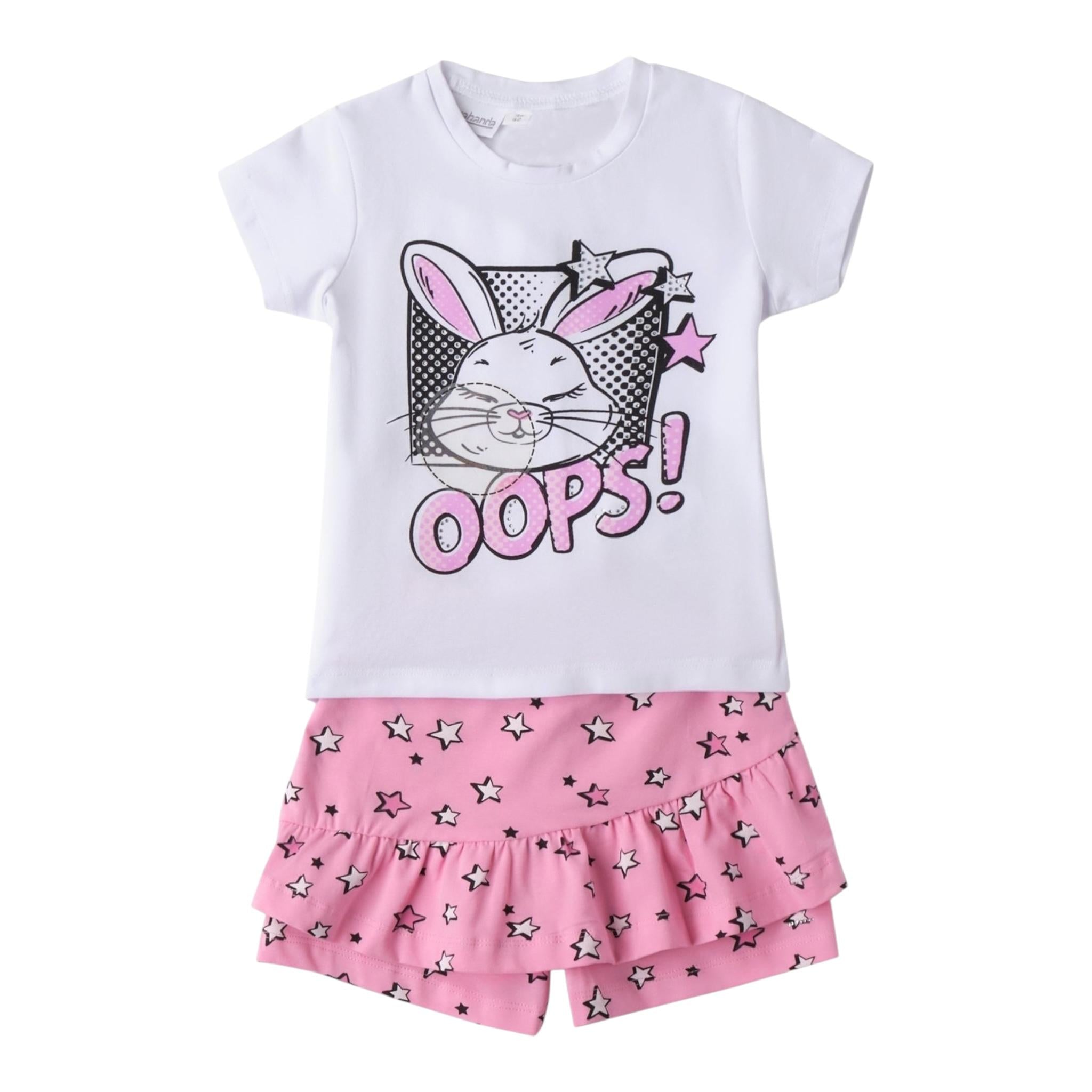 Sarabanda Completo 2 Pezzi T-Shirt-Short  per Neonata 0B2533N BIANCO SARABANDA 