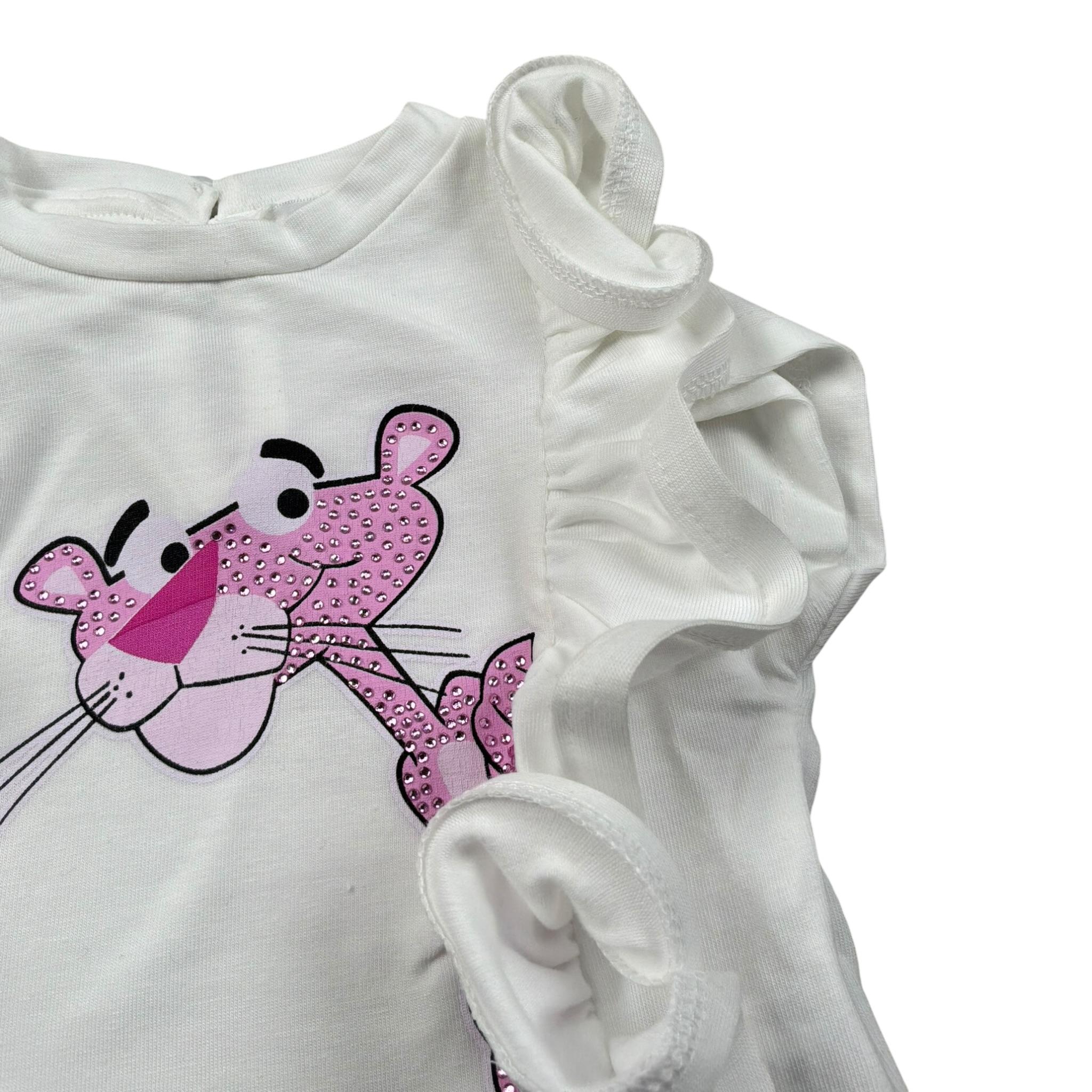 M+E' T-Shirt Girocollo tinta unita con Stampa Bianco per Neonata UE1377 BIANCO M+E' 