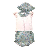 Tartine Et Chocolat Kompletter Bodysuit-Coulotte-Mütze Rosa Für Neugeborene