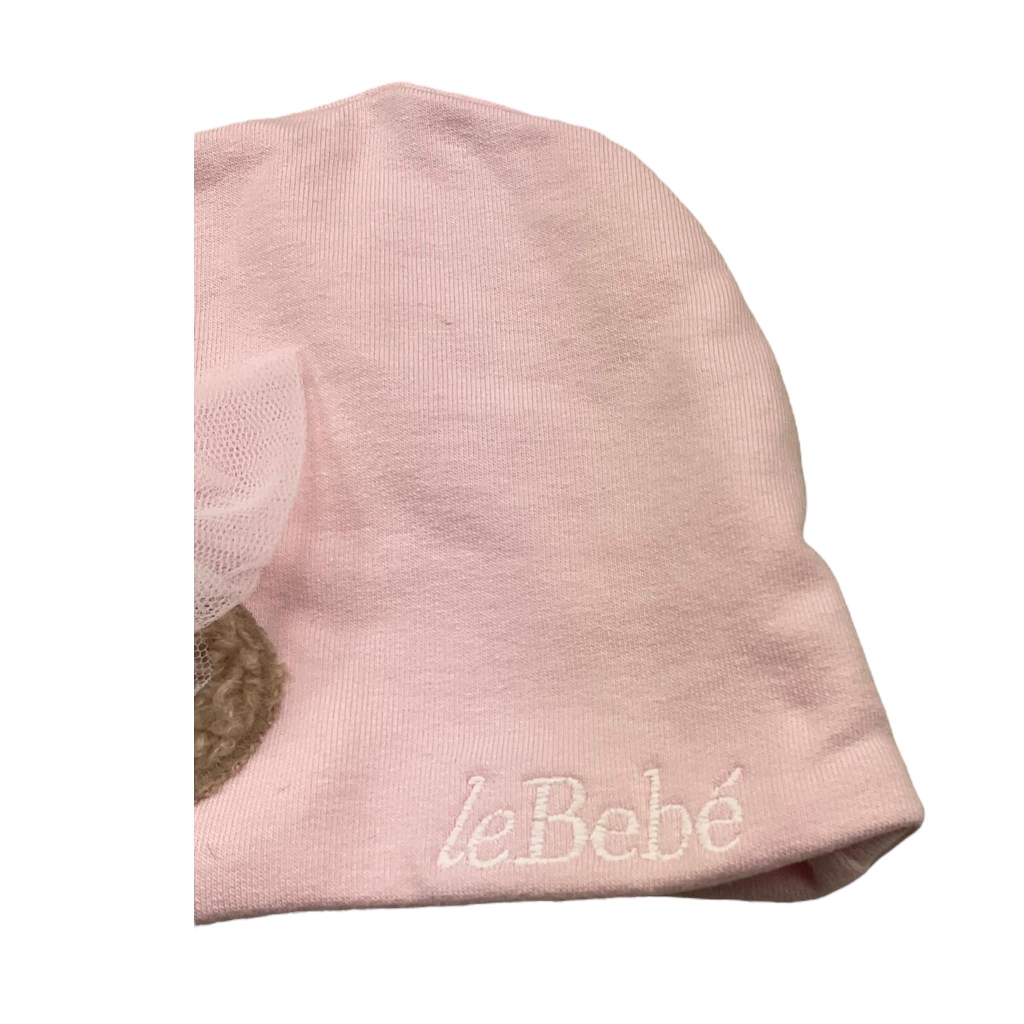 LE BEBE' cappello tinta unita con stampe orsi Rosa per Neonata LBG6022 ROSA LE BEBE' 