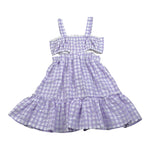 Magil Abito Bicolore con Fantasia A Quadri per Bambina HN20118 BIANCO/LILLA MAGIL 