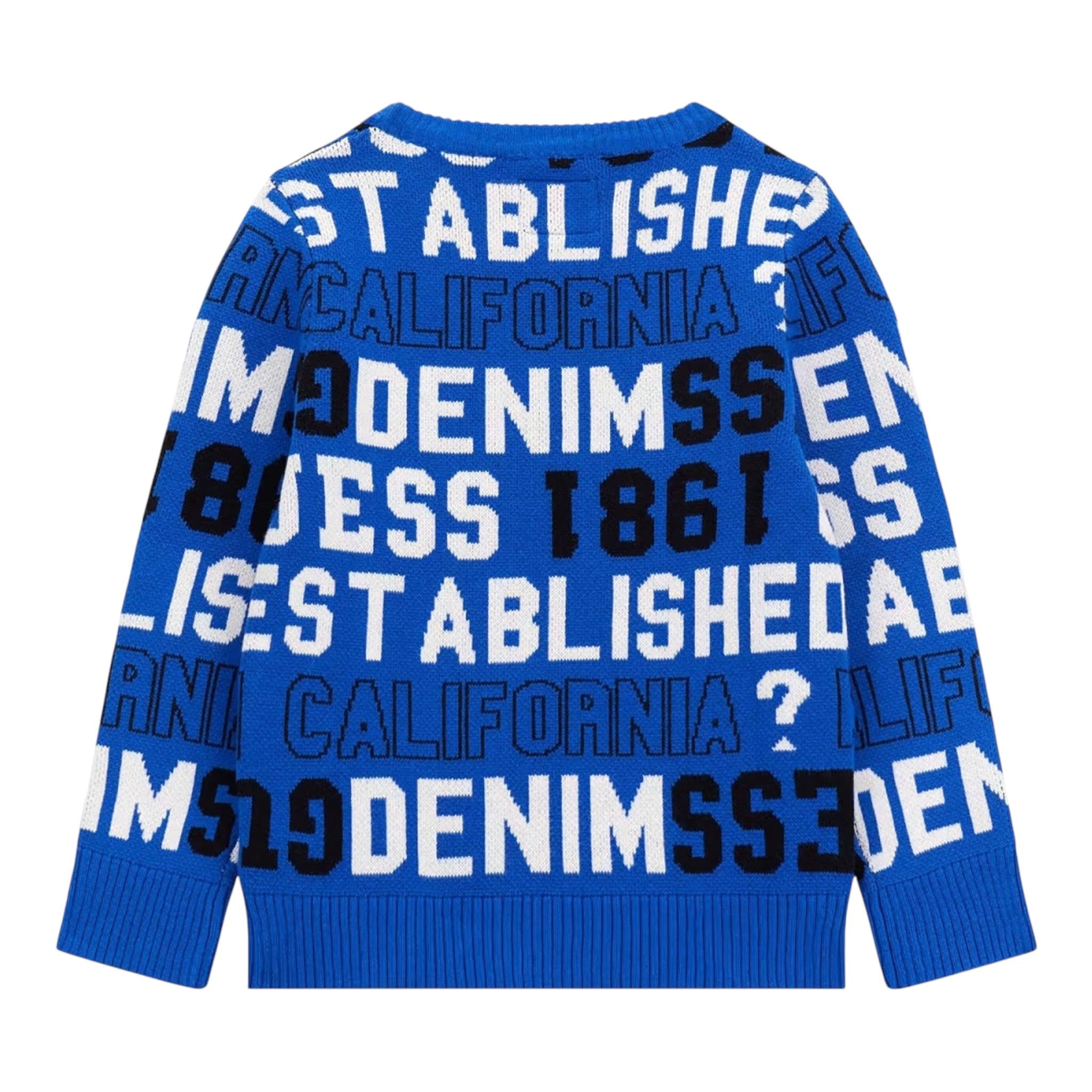 GUESS maglia girocollo tinta unita con stampa Cobalto per Neonato N4YR00Z3GV0 COBALTO GUESS 