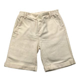 Le Bebe' Schlichte Bermuda-Shorts mit elastischer Taille, Creme für Neugeborene