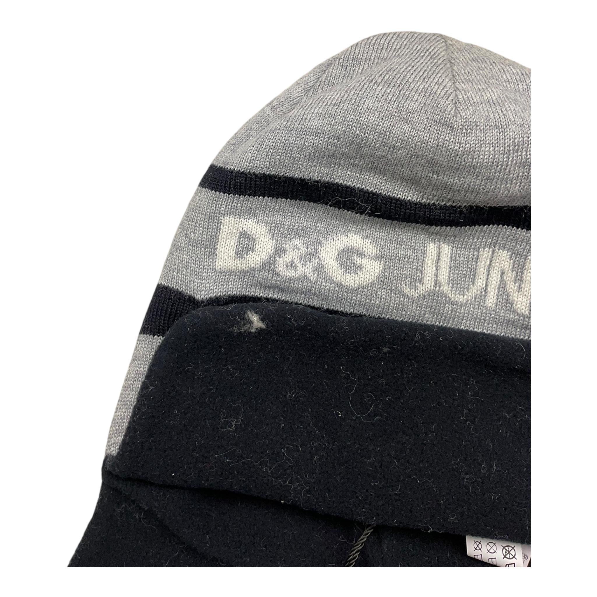 DOLCE & GABBANA cappello bicolore con logo Grigio per Neonato LNBH17 GRIGIO DOLCE & GABBANA 