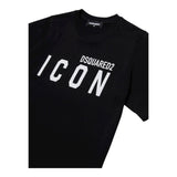 Dsquared2 T-Shirt Girocollo Tinta Unita con Stampa per Neonato DQ2968 NERO DSQUARED2 