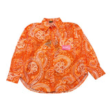 F**K Orange gemustertes Langarm-Shirt in Volltonfarbe für Mädchen