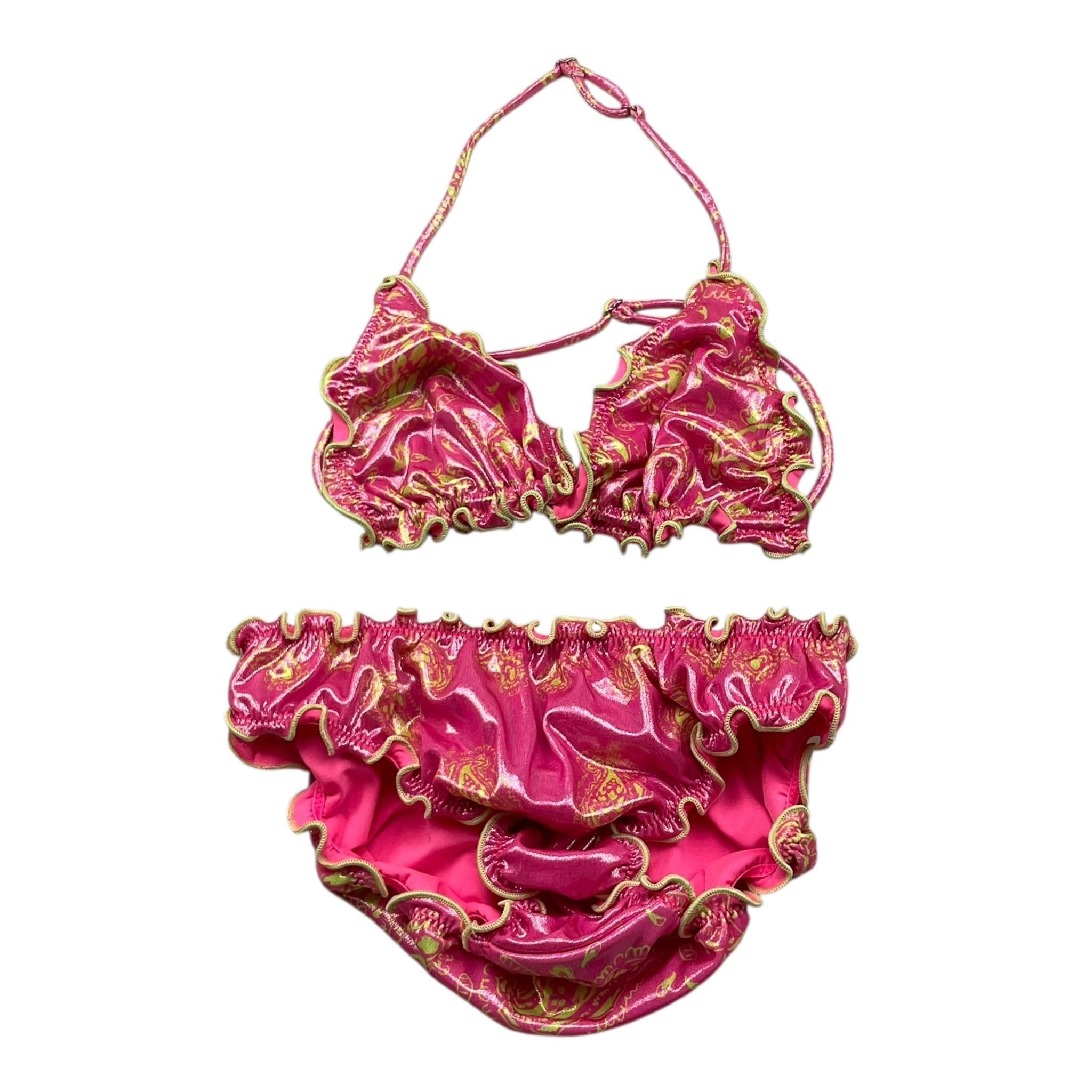 F**K Costume 2 Pezzi Tinta Unita Triangolo-Slip per Bambina FK219329 FUXIA F**K 