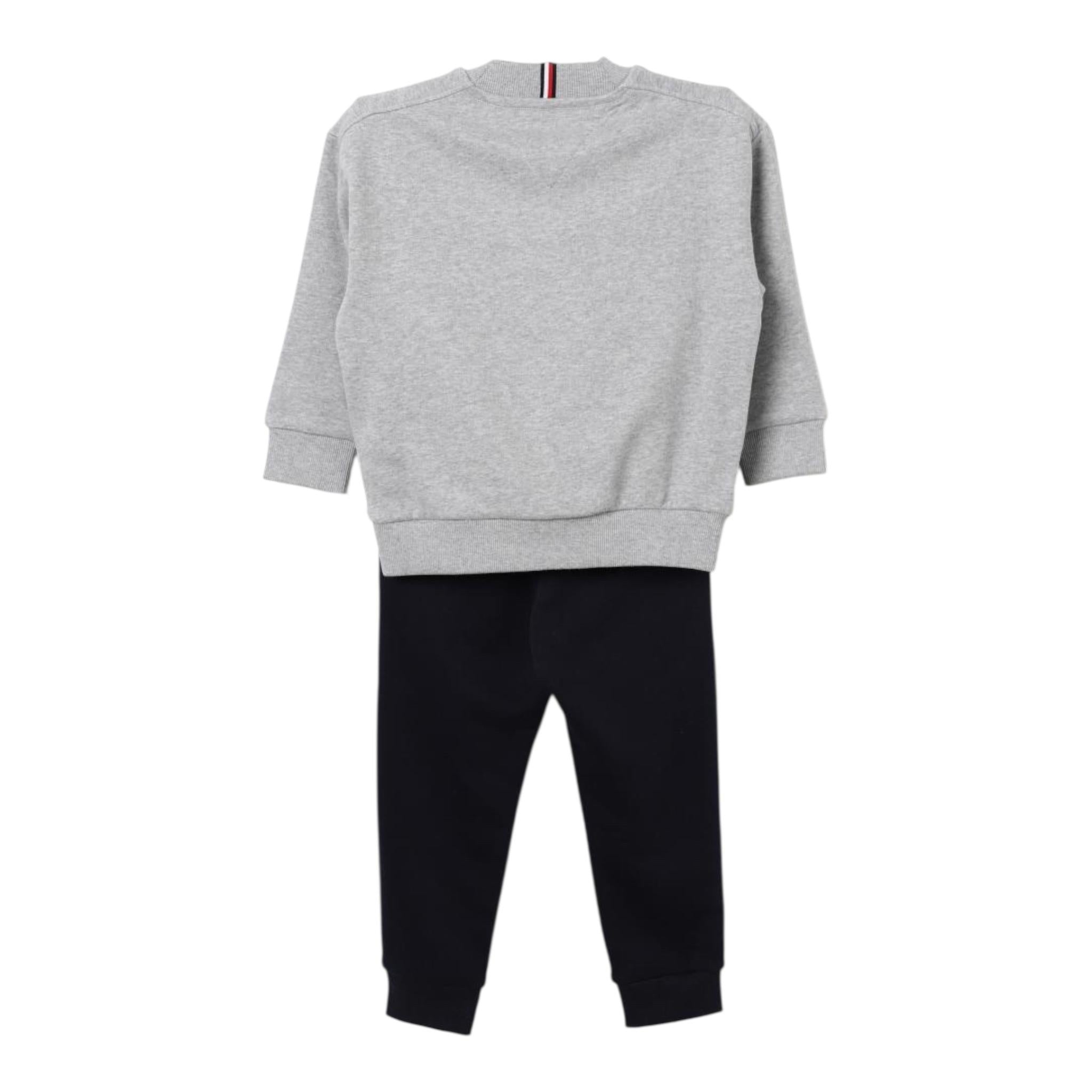 TOMMY HILFIGER completo 2pz bicolore felpa-pantalone Grigio/blu per Neonato KB0KB09059N GRIGIO/BLU TOMMY HILFIGER 