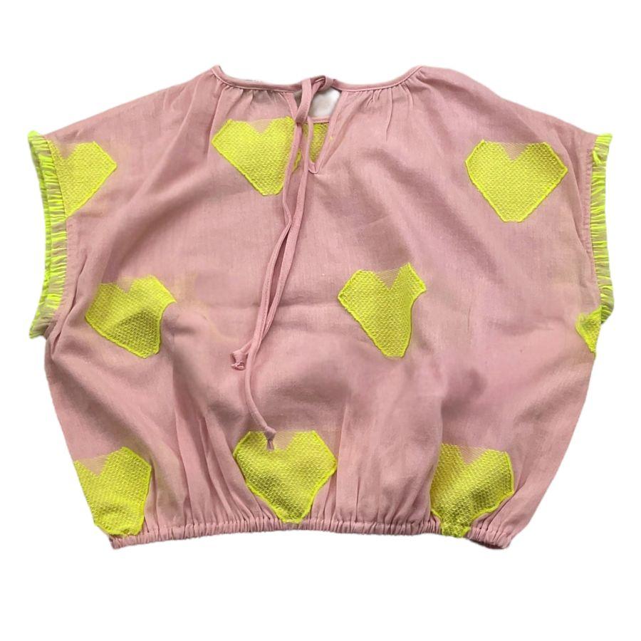 Piccola Ludo T-Shirt Tinta Unita con Fantasia per Bambina BS10WB070 ROSA PICCOLA LUDO 