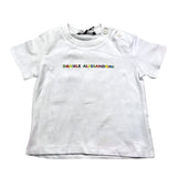 Daniele Alessandrini – Einfarbiges T-Shirt mit Rundhalsausschnitt und weißem Logo-Print für Neugeborene