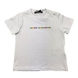 Daniele Alessandrini Einfarbiges T-Shirt mit Rundhalsausschnitt und weißem Logo-Print für Neugeborene