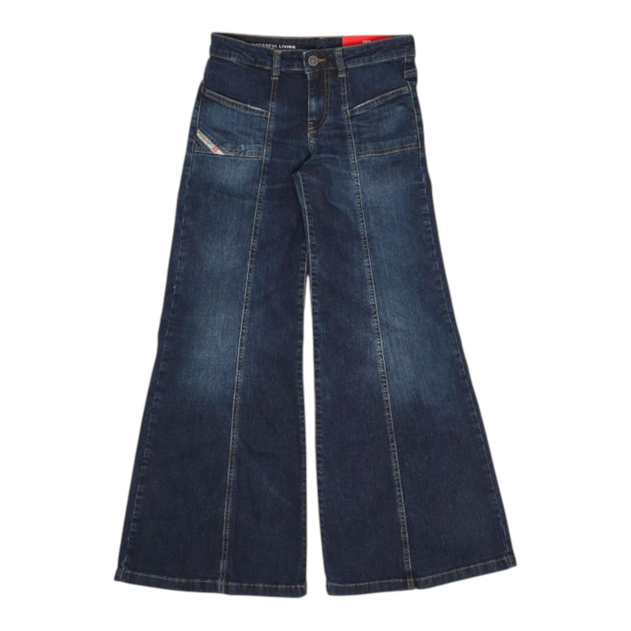 Diesel Jeans tinta unita Modello Palazzo Blu per Bambina J01919X BLU DIESEL 