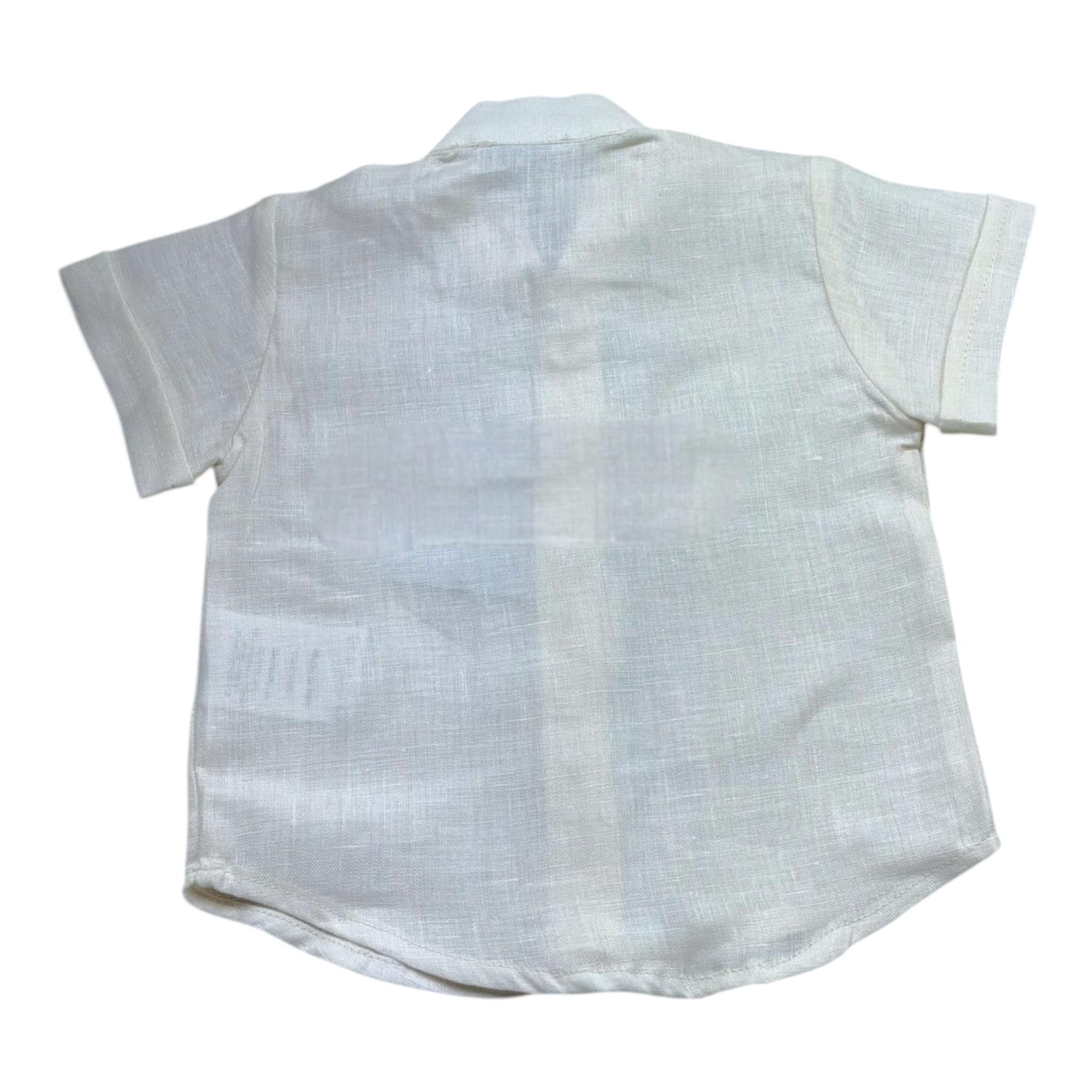 Manuel & Frank Camicia Mezza Manica Tinta Unita per Neonato UJEUEUI PANNA MANUEL & FRANK 