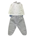 NINNAOH completo 2pz maglia-ghettina Bianco/blu per Neonato I22240C BIANCO/BLU NINNAOH 