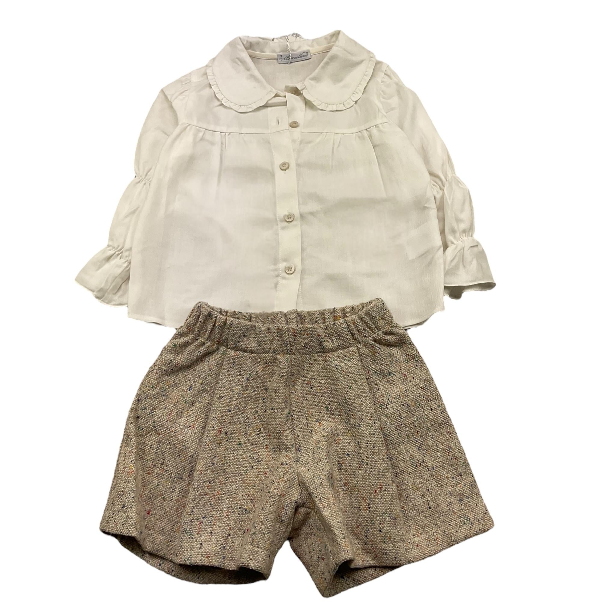 BARCELLINO completo 2 pezzi camicia-short Bianco per Neonata 115707 BIANCO BARCELLINO 