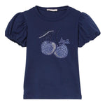 Liu Jo T-Shirt Girocollo Tinta Unita con Stampa per Bambina KA5041X BLU LIU JO 