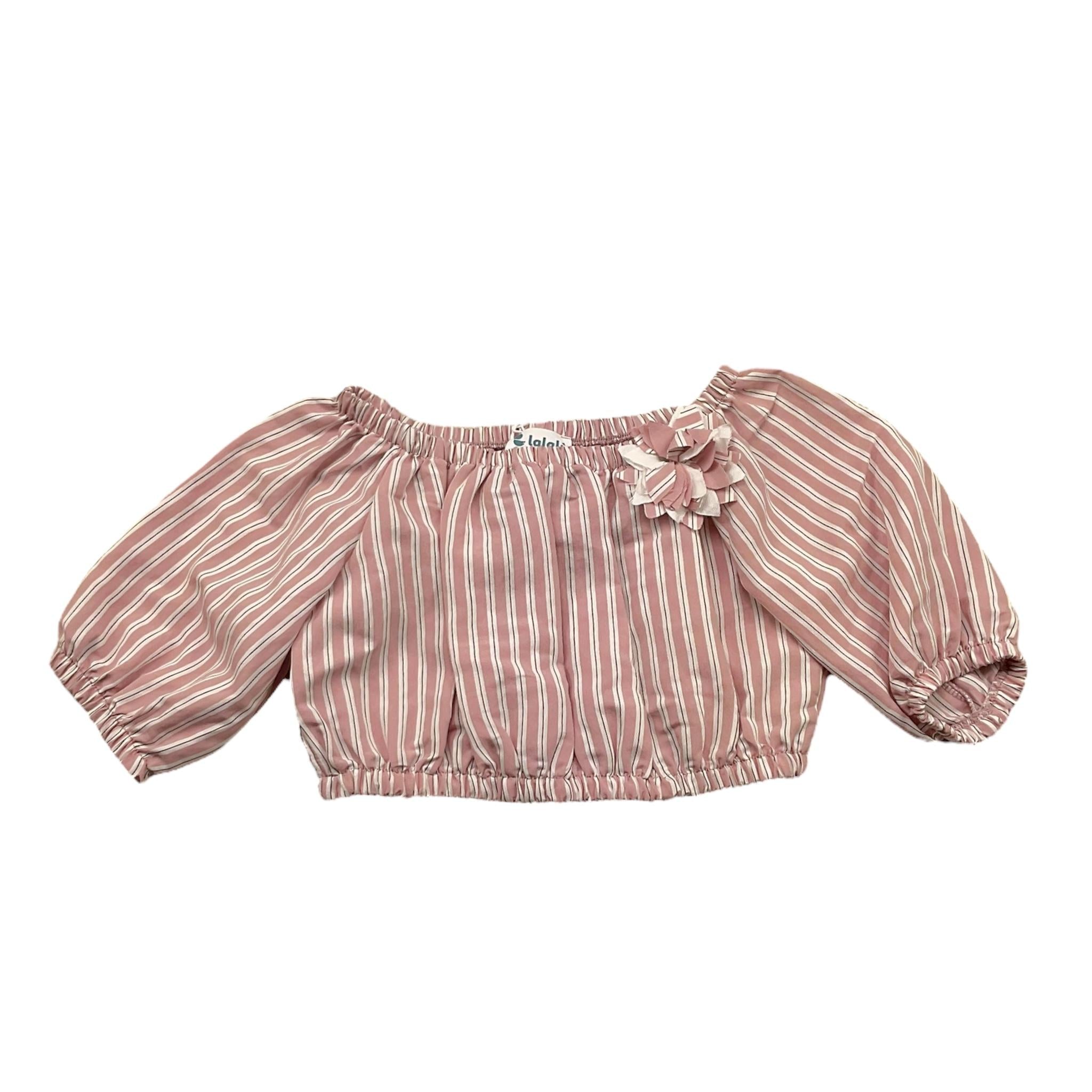 Lalalu' Completo 2 Pezzi Pantalone-Top Fantasia A Righe per Bambina COMPL100PB ROSA LALALU' 