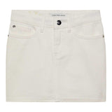 Calvin Klein Einfarbiger Jeansrock Creme für Mädchen