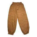 Mariuccia Plain Perforated Pant mit elastischer Taille Braun für Mädchen