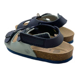 Genuins Zweifarbiger Slipper mit Riemen und blauer Schnalle für Kinder
