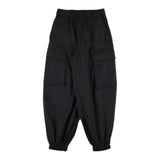 Maison Margiela Einfarbige Cargohose mit elastischer Taille Schwarz für Mädchen