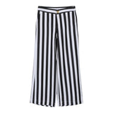 Moschino Mod Palazzo Zweifarbige Hose mit schwarz/weißem Streifenmuster für Mädchen