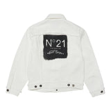 N°21 Weiße einfarbige Jeansjacke für Jungen