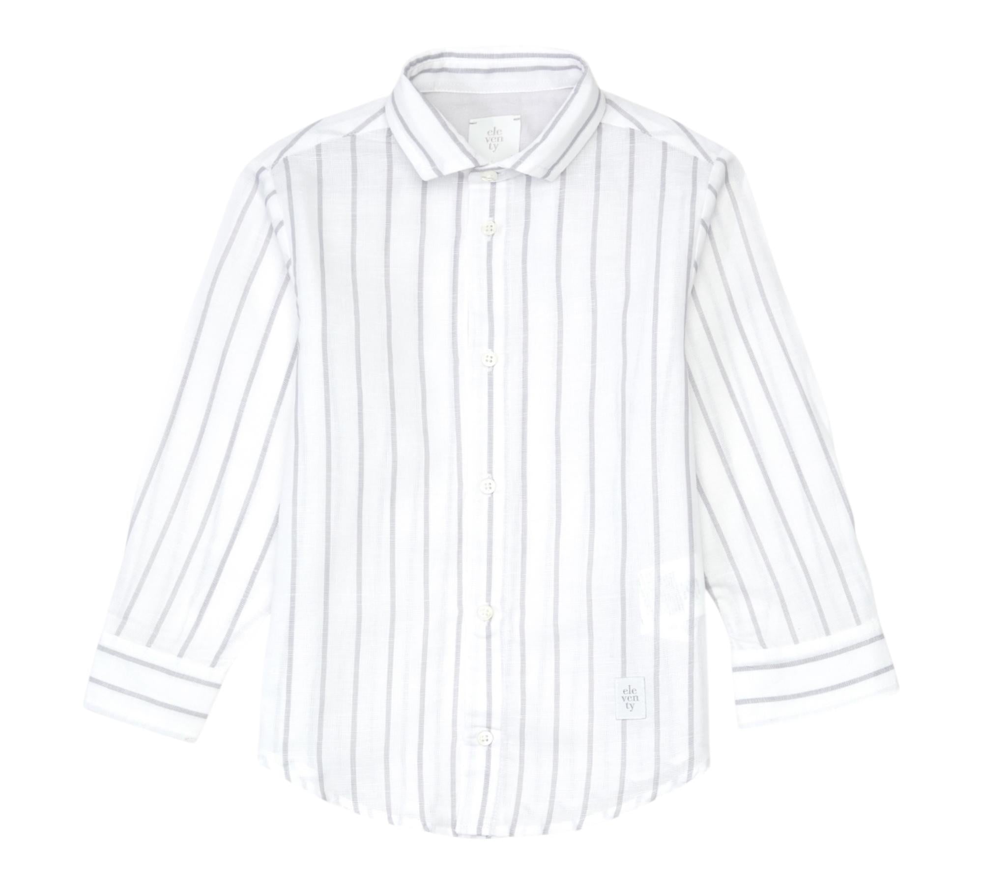 Eleventy Camicia Tinta Unita Fantasia A Righe per Bambino EW5P30X BIANCO ELEVENTY 