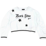 Monnalisa Felpa Chiusa Girocollo Tinta Unita con Stampa per Bambina 499609 BIANCO MONNALISA 