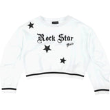 Monnalisa Felpa Chiusa Girocollo Tinta Unita con Stampa per Bambina 499609 BIANCO MONNALISA 