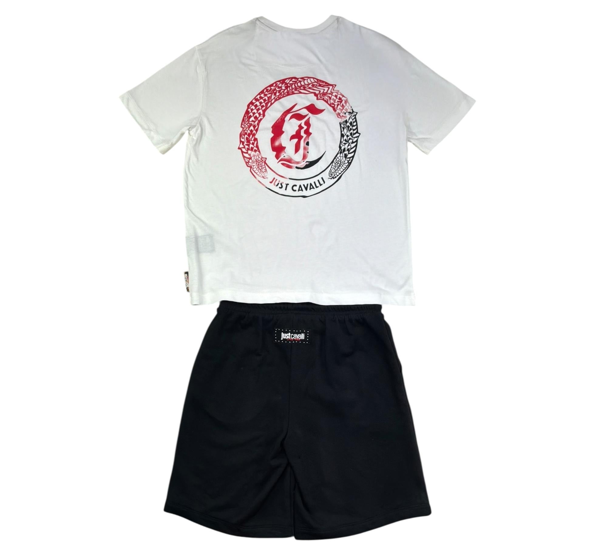 Just Cavalli Completo 2 Pezzi T-Shirt-Bermuda per Bambino JBP26040CJ BIANCO/NERO JUST CAVALLI 