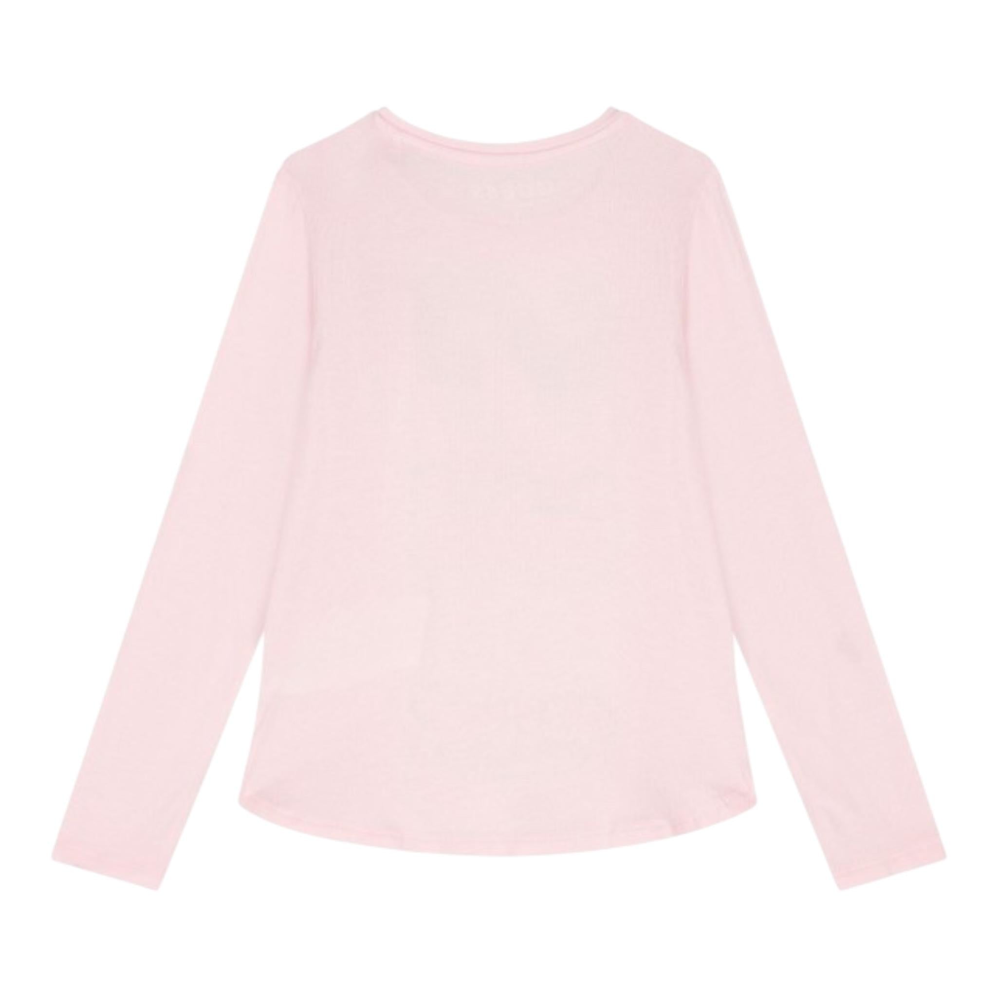 GUESS shirt girocollo tinta unita con stampa Rosa per Neonata K4YI06KAPO0X ROSA GUESS 