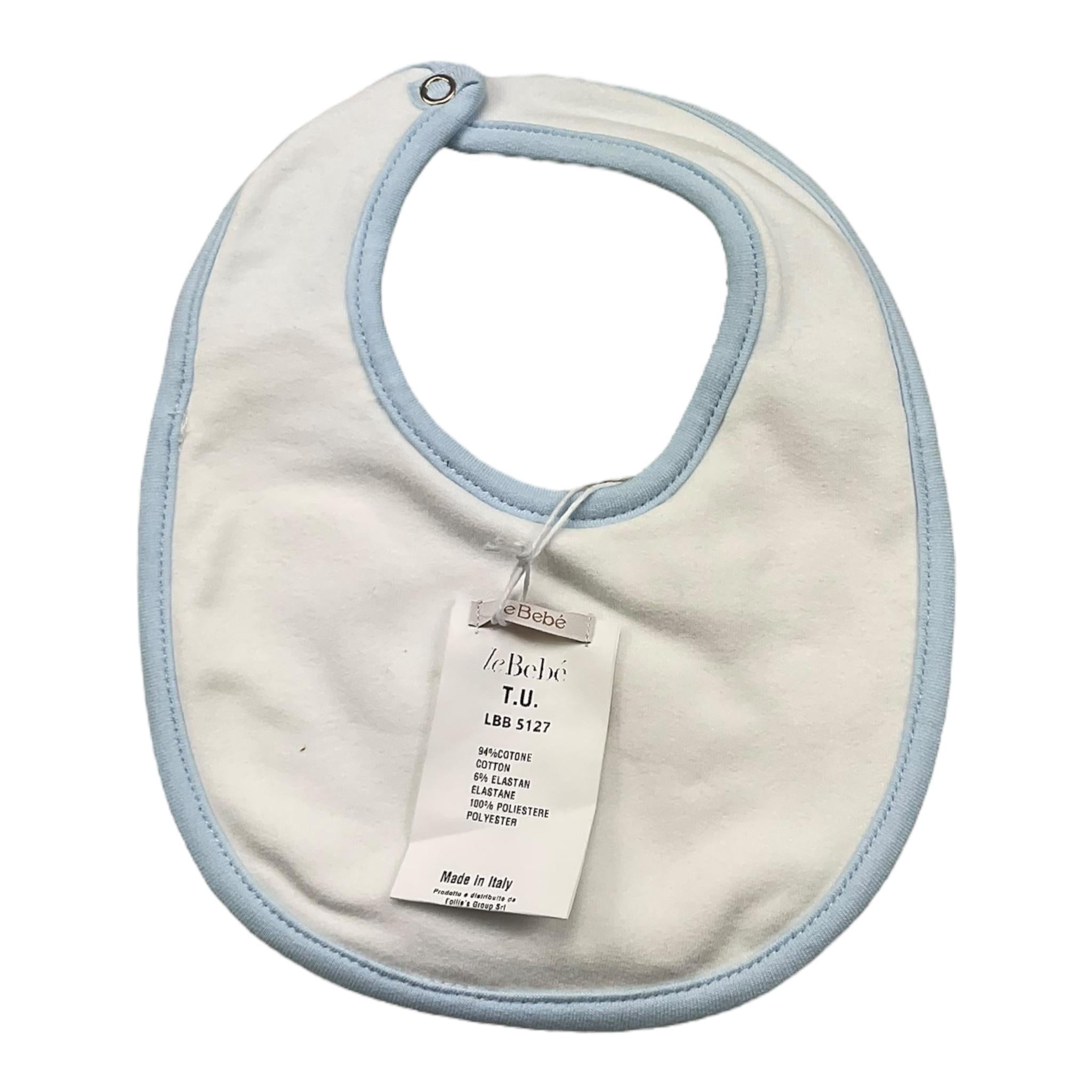 LE BEBE' bavetta tinta unita con orso Bianco per Neonato LBB5127 BIANCO LE BEBE' 