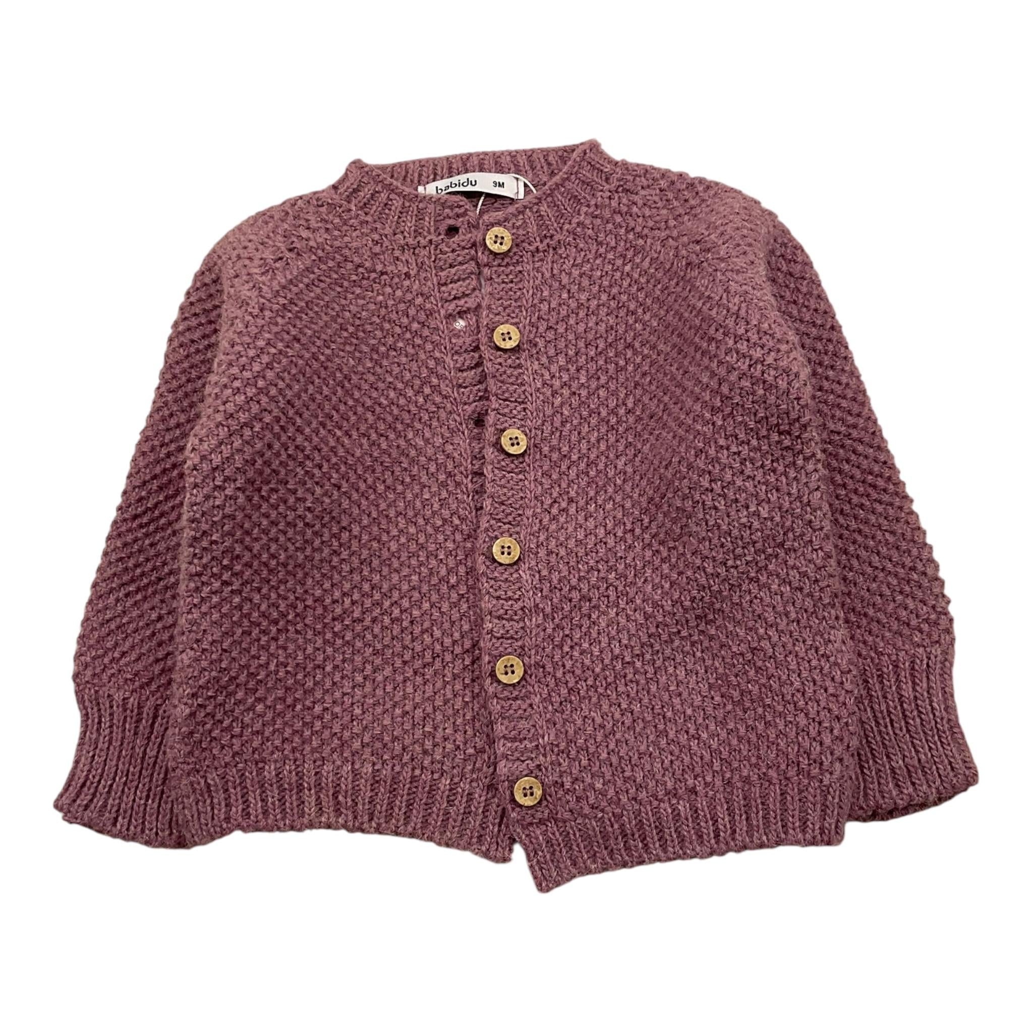 BABIDU cardigan tinta unita con bottoni in contrasto Viola per Neonata 60683 VIOLA BABIDU 