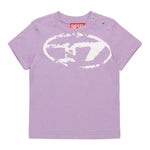Diesel T-Shirt Girocollo tinta unita con Stampa Lilla per Bambina K00635JX LILLA DIESEL 