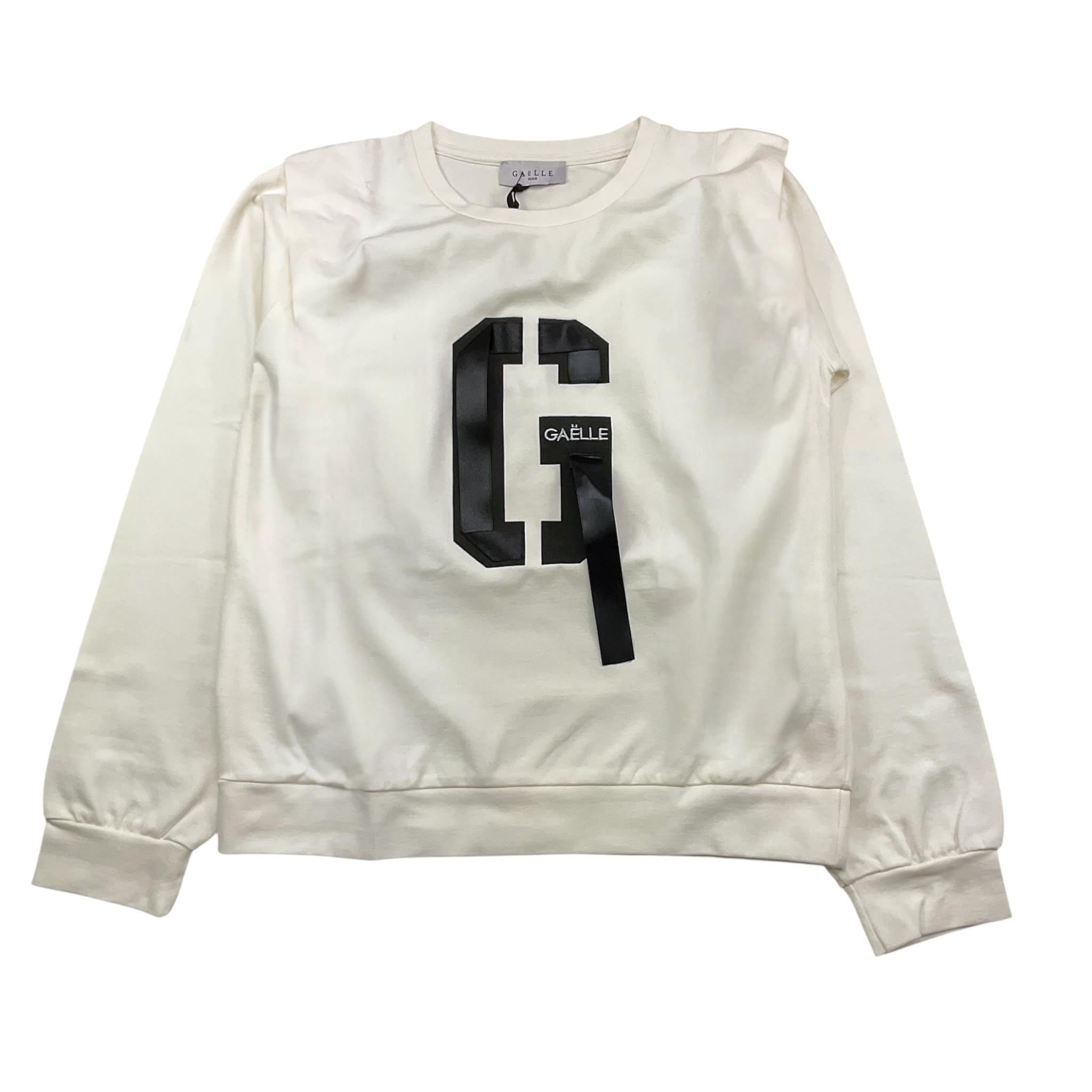 GAELLE felpa chiusa girocollo tinta unita con logo Bianco per Bambina 2741F00414XX BIANCO GAELLE 