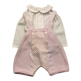 Marlu' 2-teiliges Set Shirt-Strampler Weiß/Rosa für Neugeborene Baby Mädchen