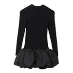 ELISABETTA FRANCHI abito tinta unita mezzo collo con logo Nero per Bambina EFAB544X NERO ELISABETTA FRANCHI 