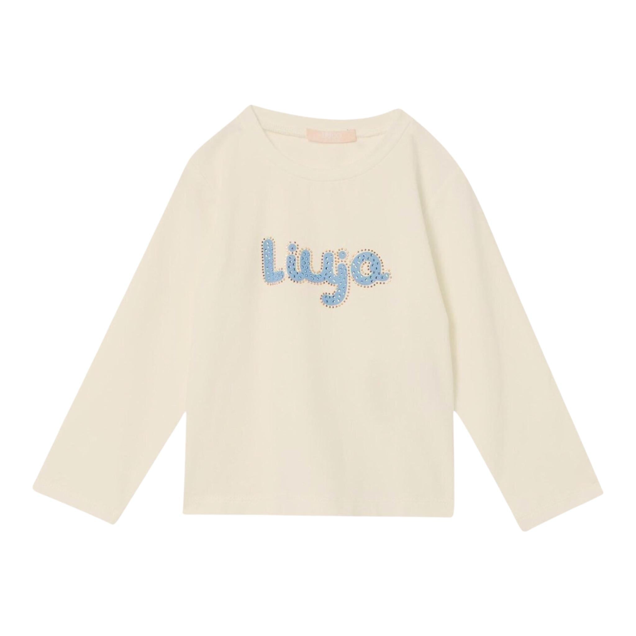 DIXIE shirt girocollo tinta unita con stampa logo Panna per Bambina KF4069XX PANNA DIXIE 