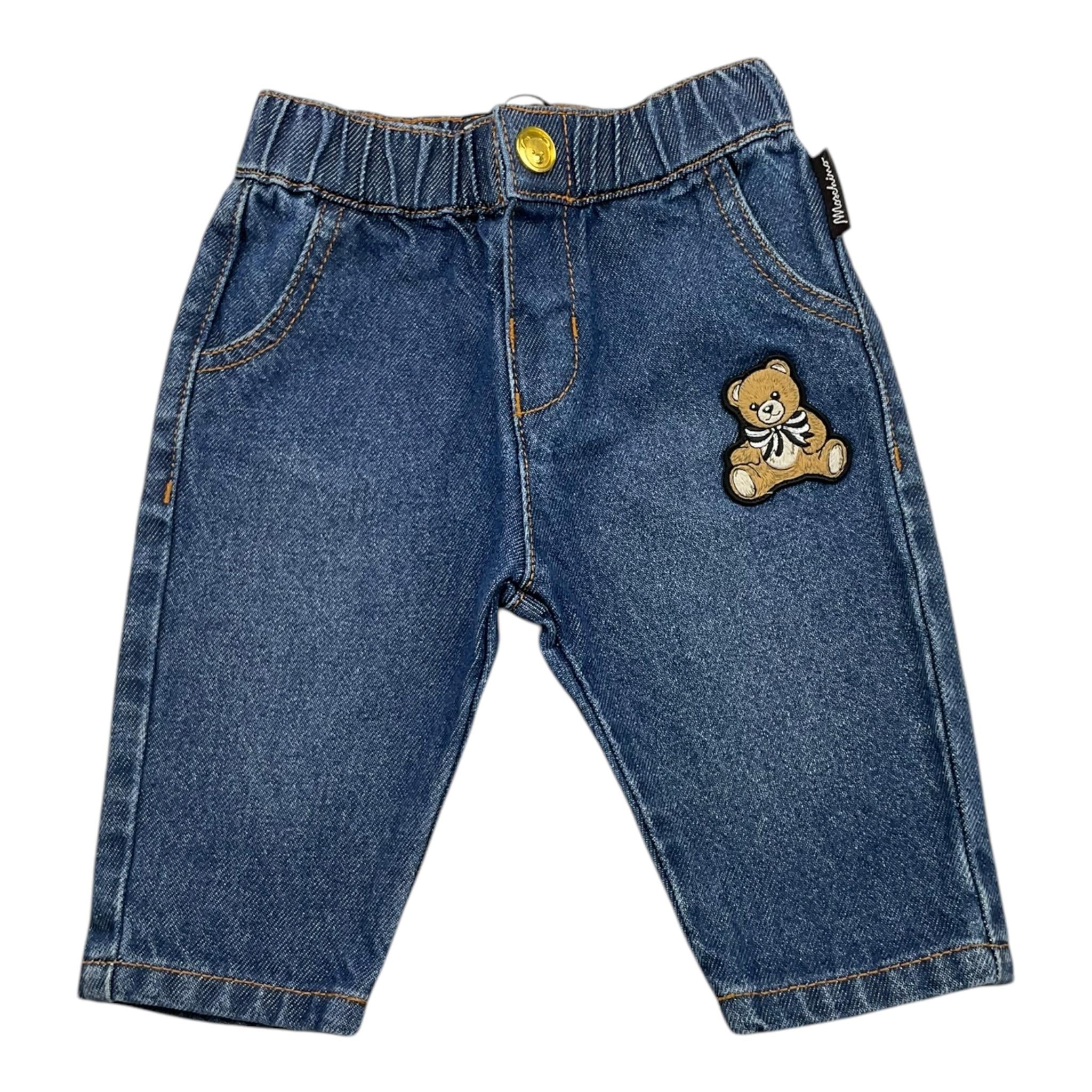 MOSCHINO jeans tinta unita con elastico in vita Blu per Neonato MDP03F BLU MOSCHINO 