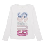 GUESS shirt girocollo tinta unita con stampa Bianco per Neonata K4YI06KAPO0X BIANCO GUESS 