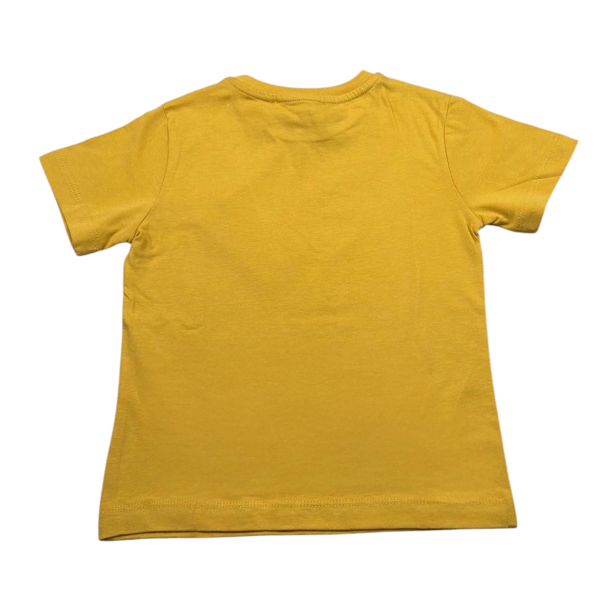 Cesare Paciotti T-Shirt Girocollo tinta unita con Stampa Giallo per Bambino TSP5155BXXX GIALLO CESARE PACIOTTI 