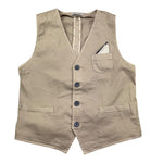 John Twing Gilet Tinta Unita con Stampe per Bambino JT243 SABBIA JOHN TWING 